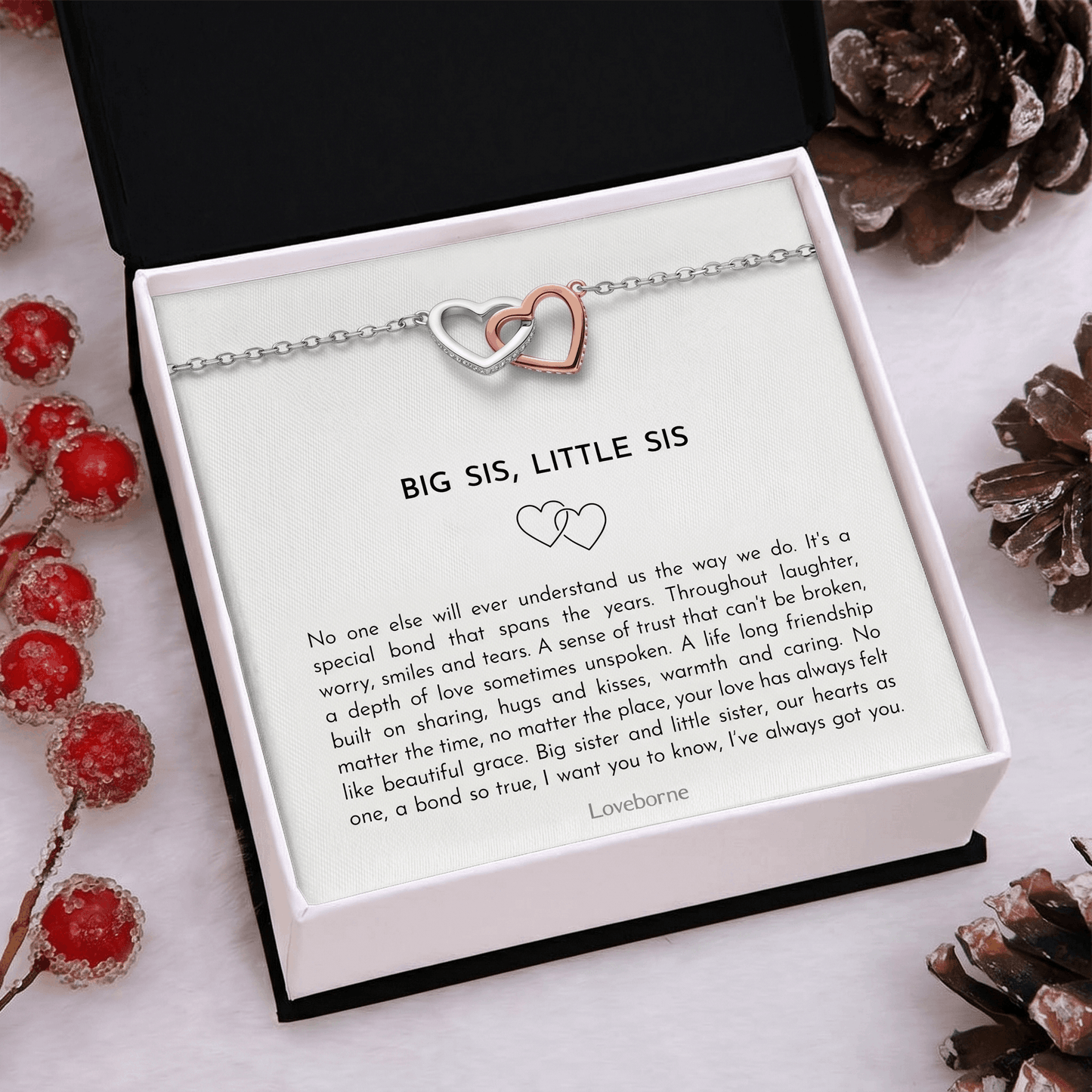 To My Sister - Always Us - Interlocking Hearts Necklace