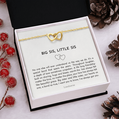 To My Sister - Always Us - Interlocking Hearts Necklace