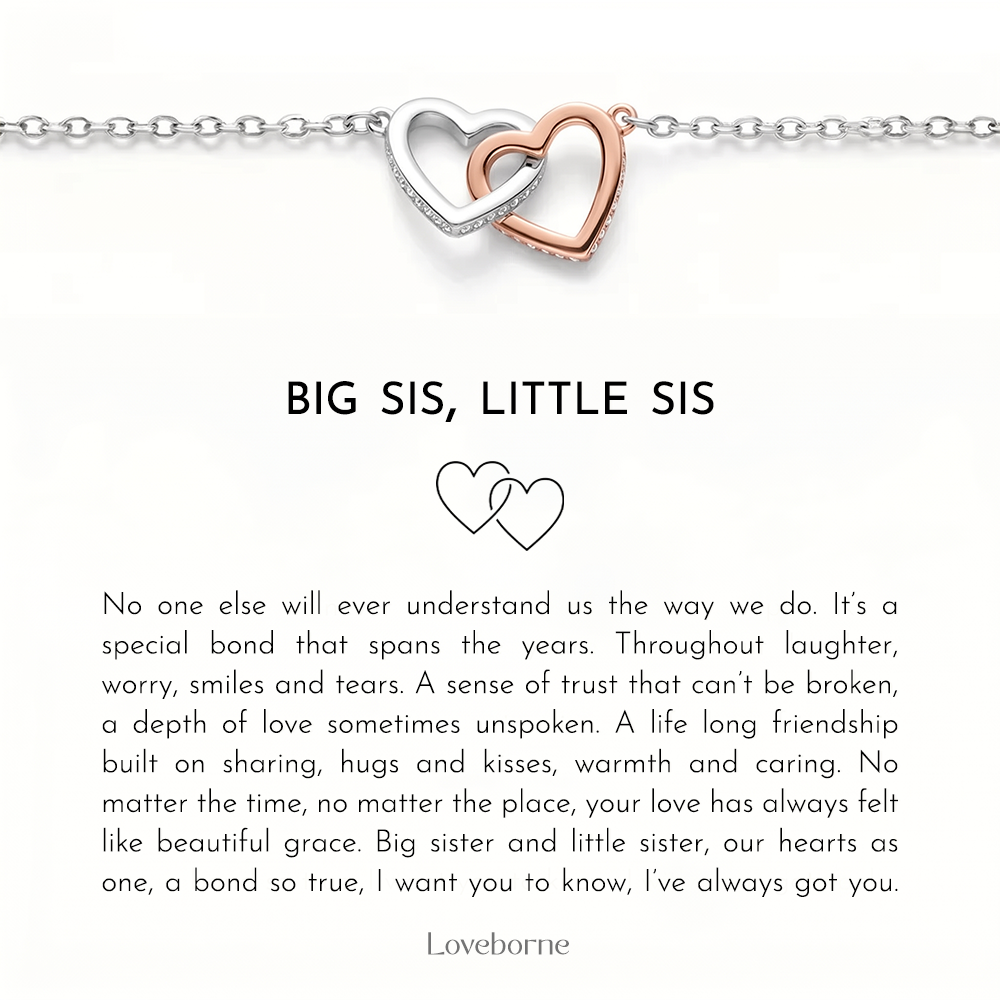 To My Sister - Always Us - Interlocking Hearts Necklace